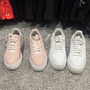 Nike Air Force 1 set of Sneakers in Pink and White